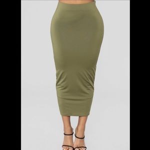 FASHION NOVA OLIVE OIL SKIRT